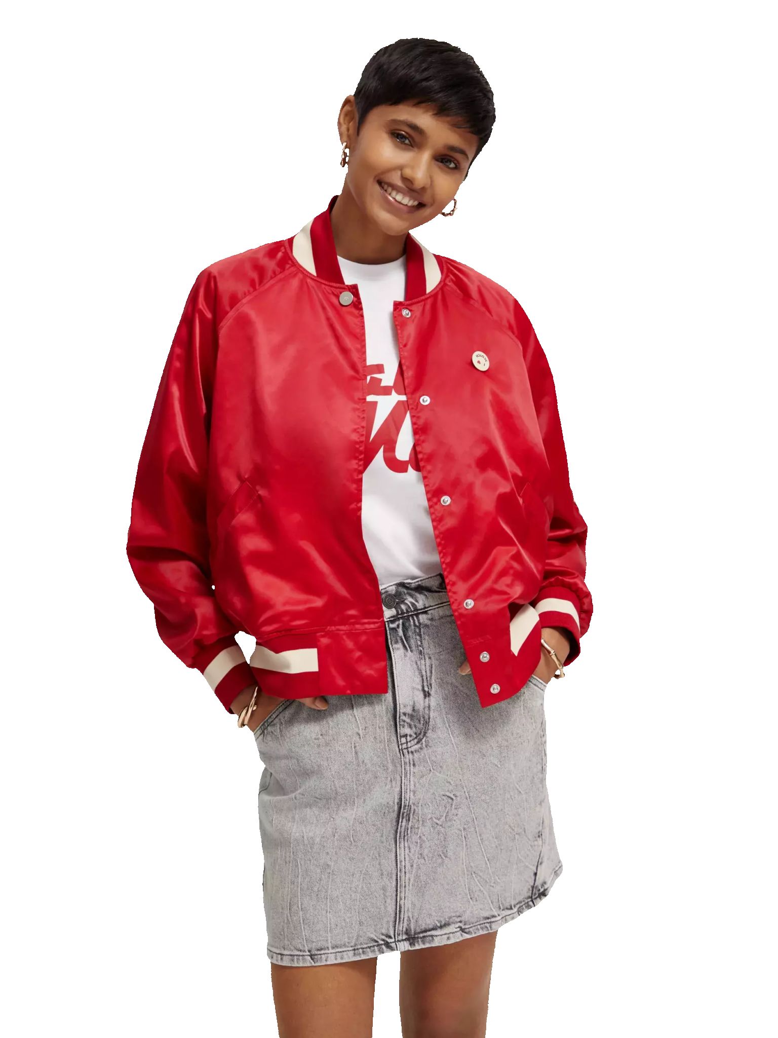 Varsity bomber jacket sold by Pepin