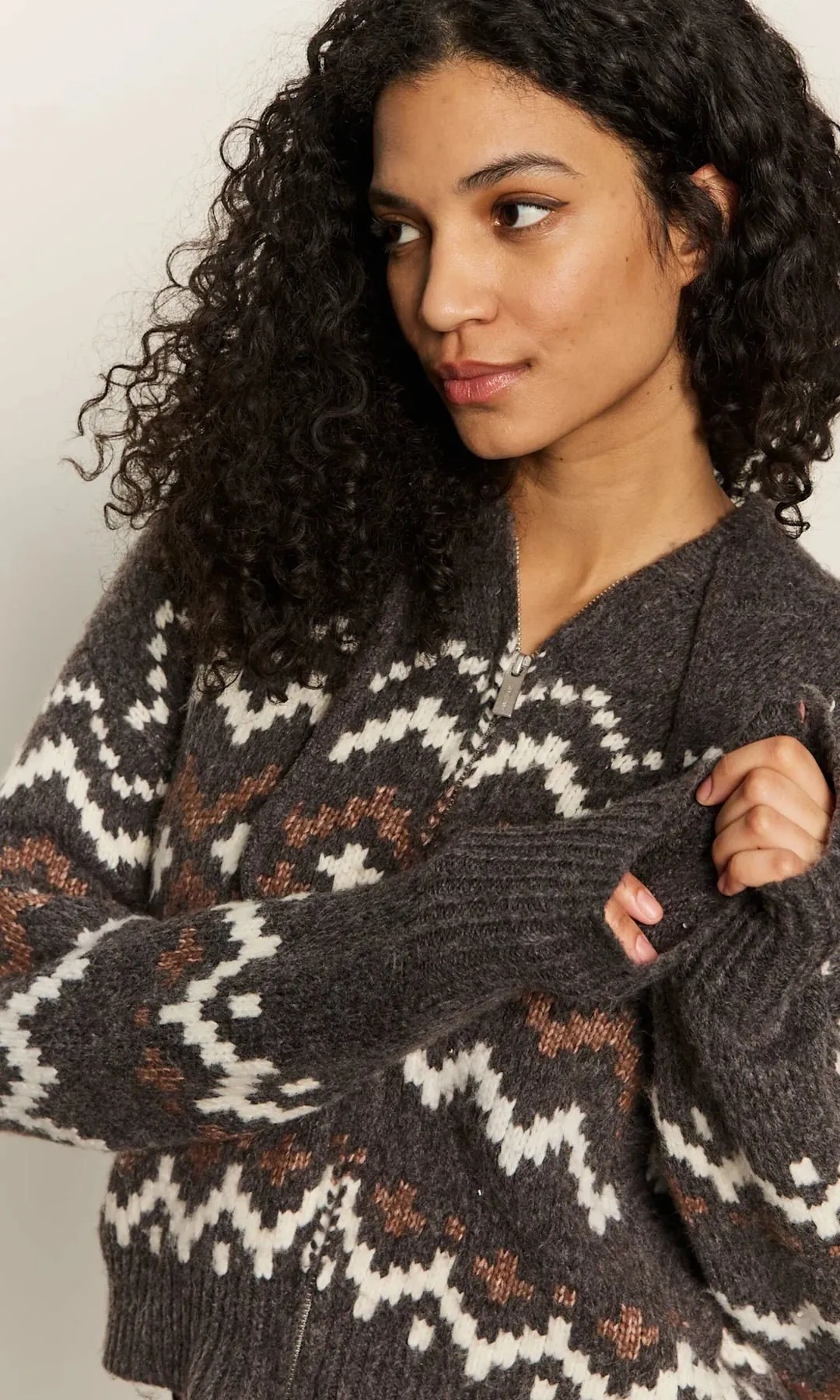 Zip-up Fairisle Hoodie sold by Pepin product image thumbnail 2