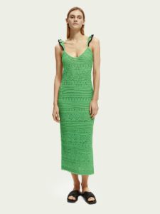 SCOTCH & SODA - Robe midi col V en maille pointelle sold by Pepin