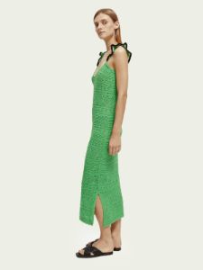 SCOTCH & SODA - Robe midi col V en maille pointelle sold by Pepin