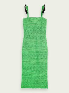 SCOTCH & SODA - Robe midi col V en maille pointelle sold by Pepin