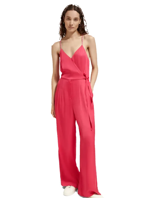 174112-Lightweight V-neck racer back jumpsuit sold by Pepin