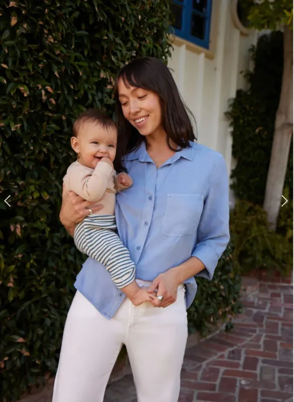 Bella Dahl - Shirt Tail Button Down - Peri Blue sold by Pepin