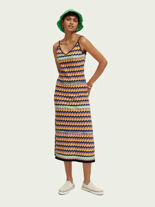 SCOTCH & SODA - Robe midi rayée en maille sold by Pepin