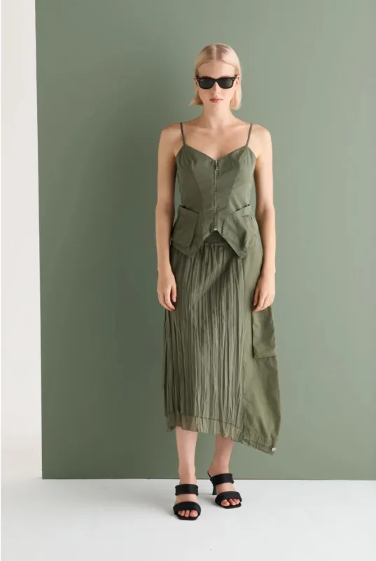 Women's Long Asymmetrical Skirt with Pocket | EUROPEAN CULTURE sold by Pepin