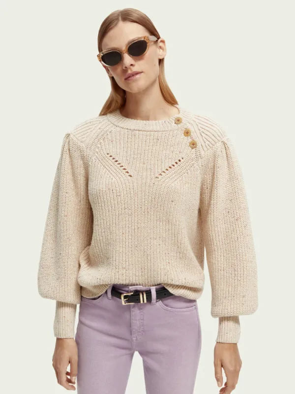 SCOTCH & SODA - Pull col rond boutonné aux épaules sold by Pepin