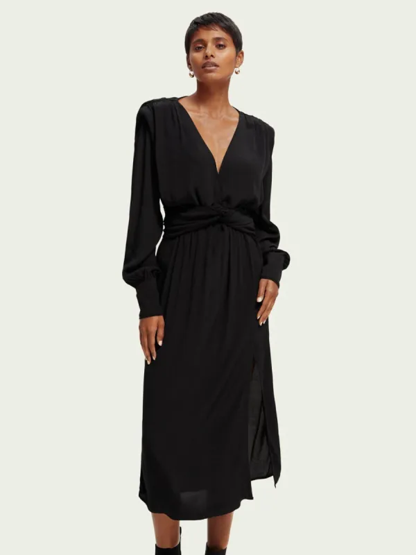 SCOTCH & SODA - Robe midi ceinturée manches longues sold by Pepin