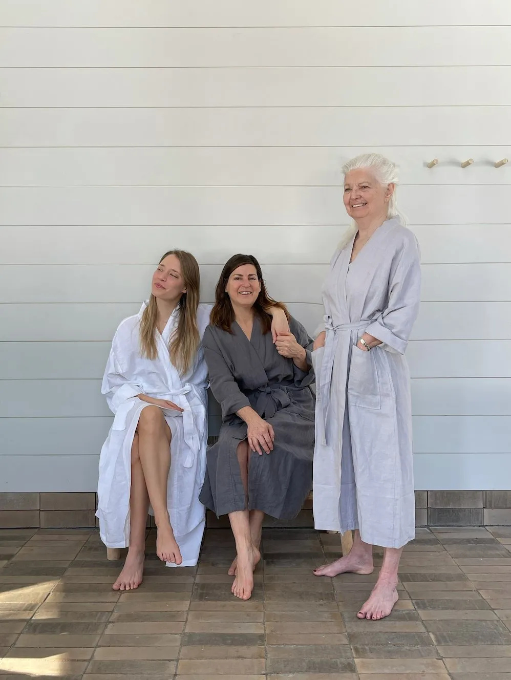 SOFT LINEN BATHROBE KIMINO NEUTRALS TONES sold by Pepin