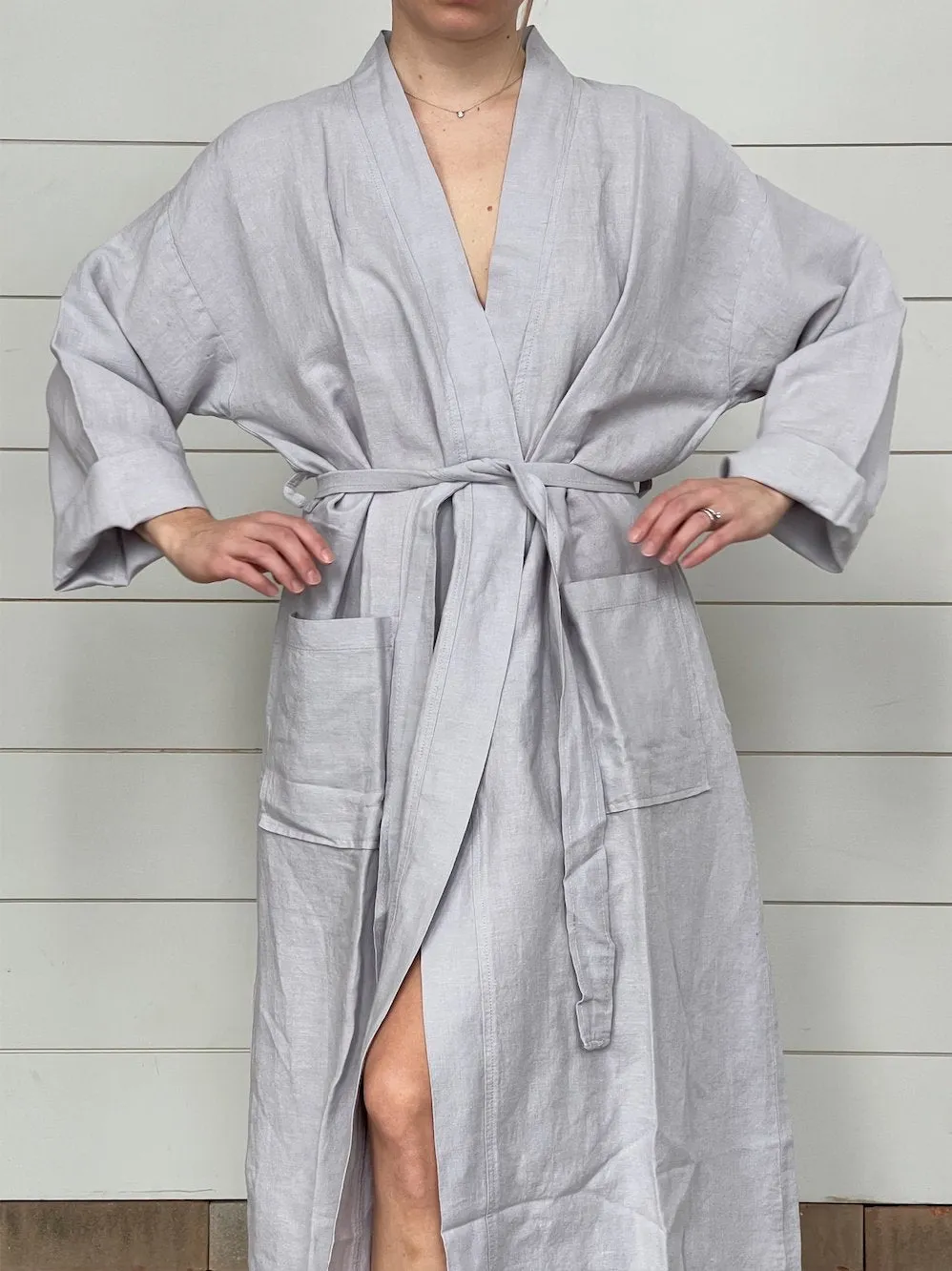 SOFT LINEN BATHROBE KIMINO NEUTRALS TONES sold by Pepin product image thumbnail 2