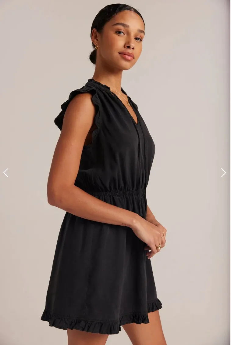 Bella Dahl - Ruffle Sleeve Mini Dress - Black sold by Pepin