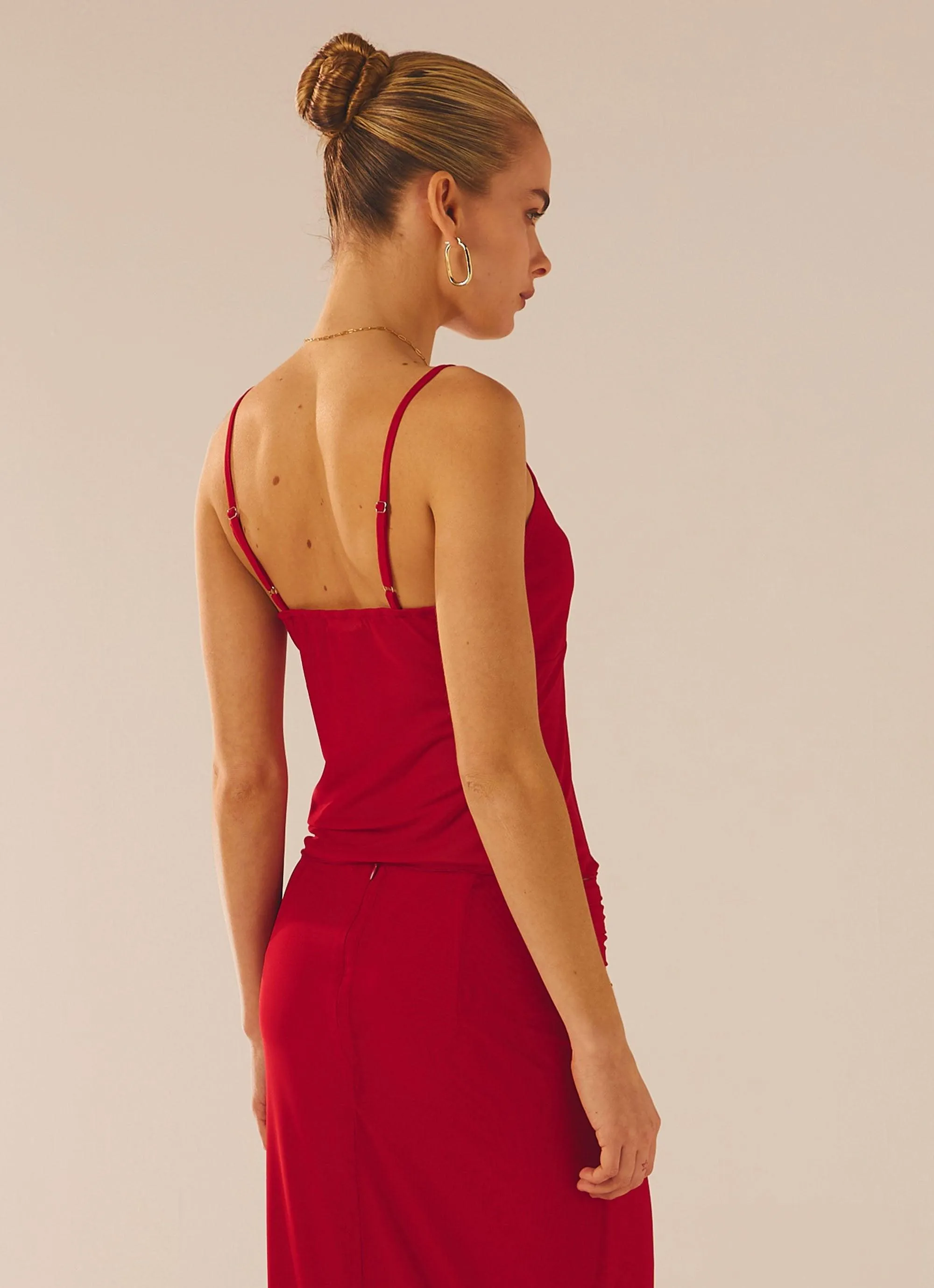 Bittersweet Mesh Cami Top - Red Rose sold by Peppermayo product image thumbnail 5