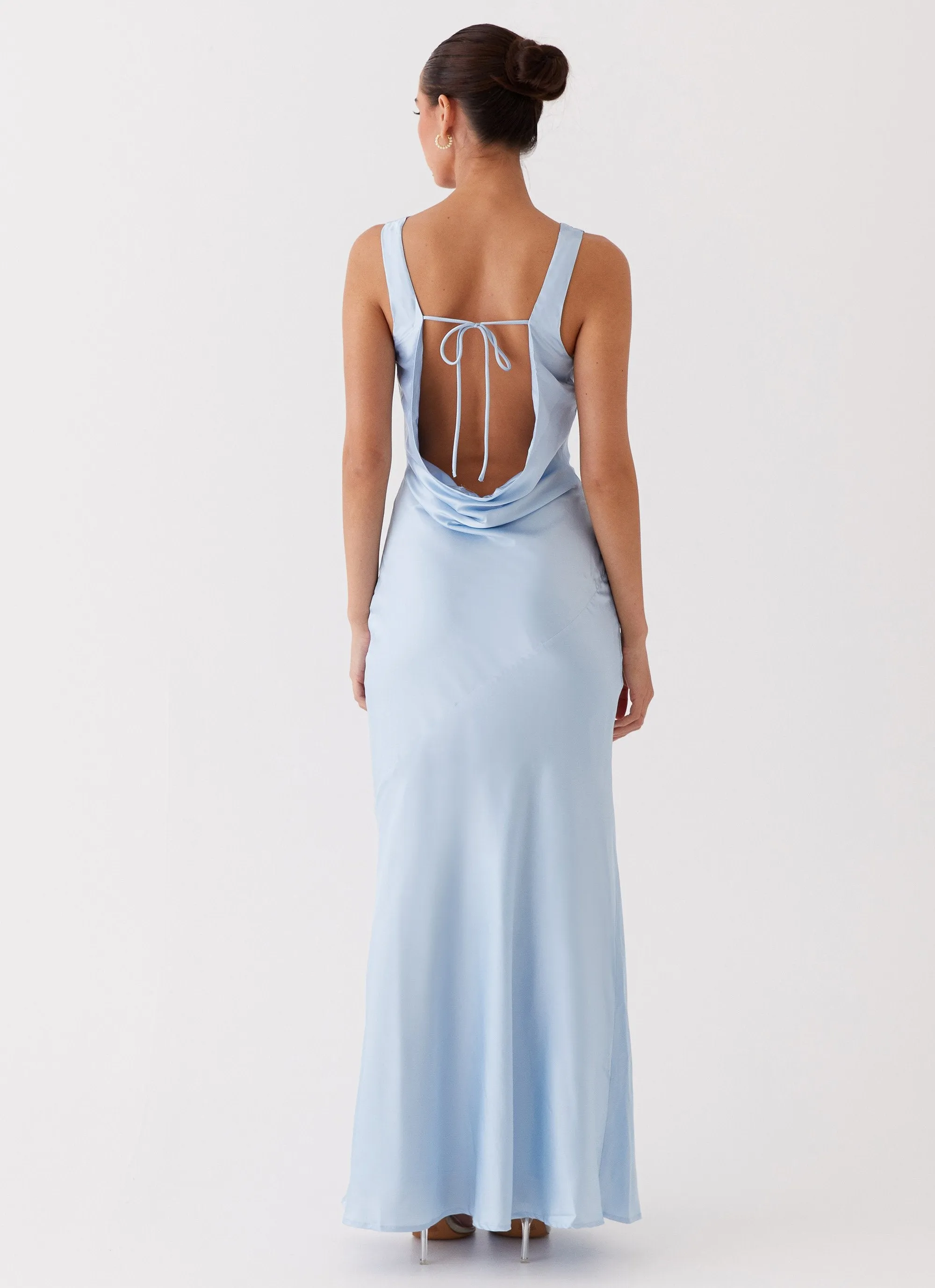 Be Mine Satin Maxi Dress - Blue sold by Peppermayo product image thumbnail 4