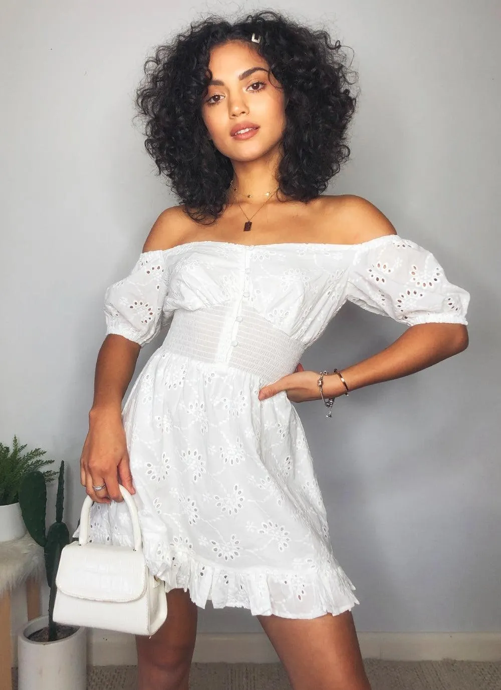 Ditsy Doo Mini Dress - White sold by Peppermayo product image thumbnail 3