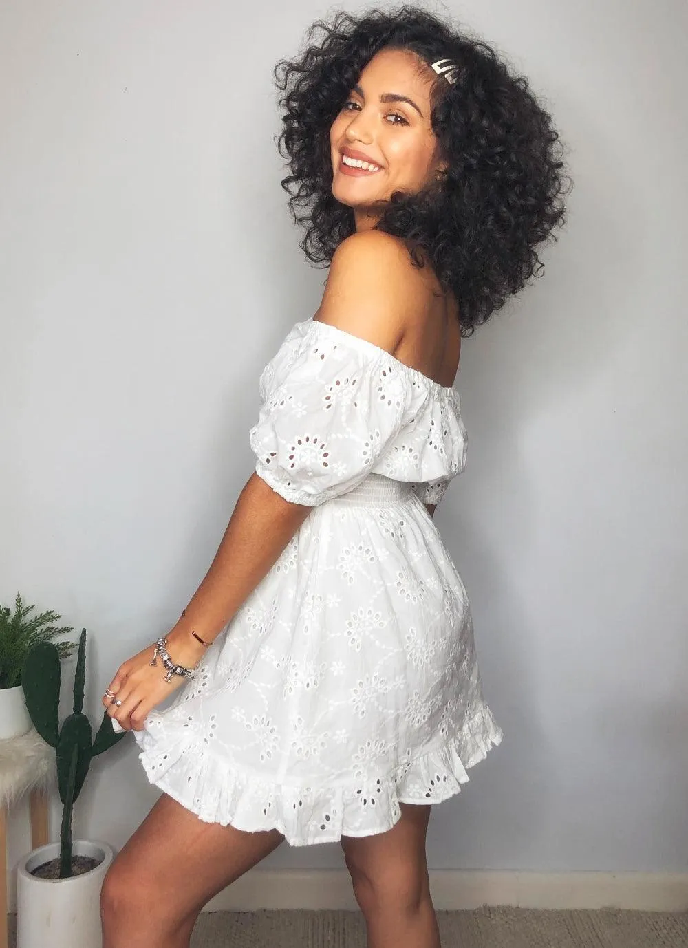 Ditsy Doo Mini Dress - White sold by Peppermayo product image thumbnail 4