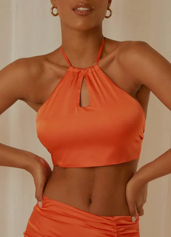 Summer Evenings Halter Top - Orange sold by Peppermayo