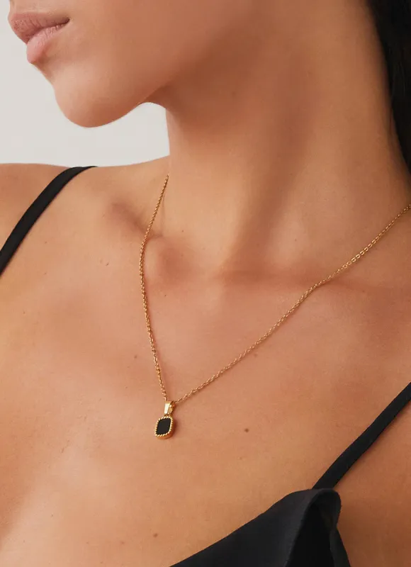 Masquerade Pendant Necklace - Gold sold by Peppermayo