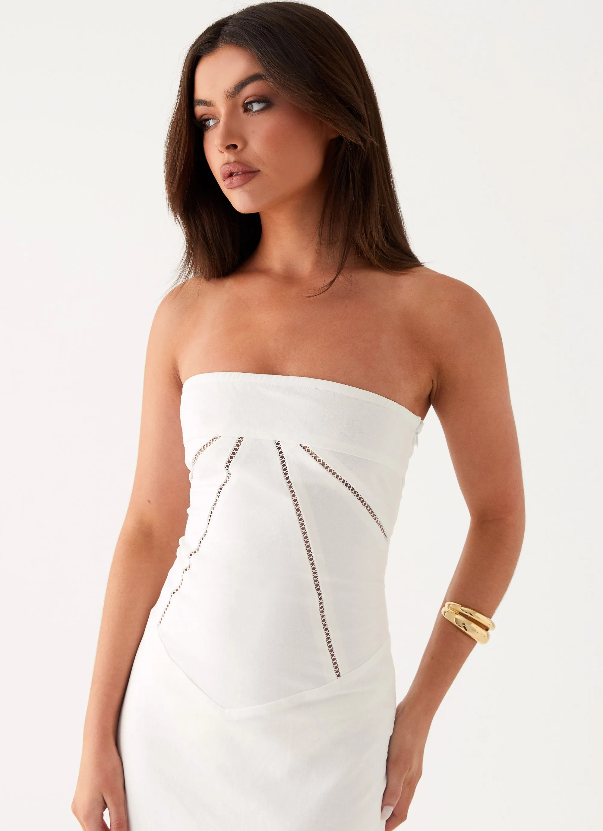 Cerisa Linen Maxi Dress - White sold by Peppermayo product image thumbnail 5