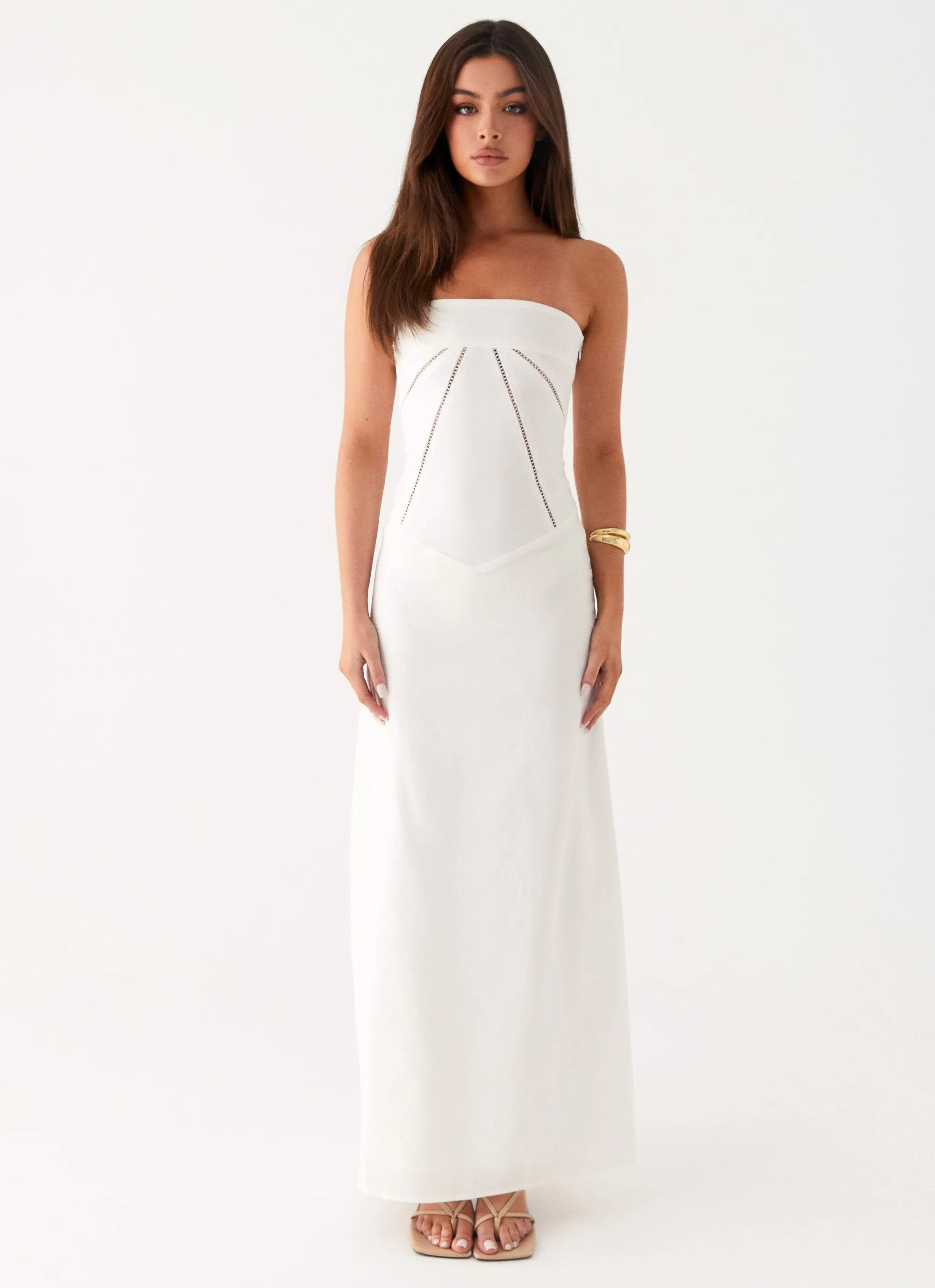Cerisa Linen Maxi Dress - White sold by Peppermayo product image thumbnail 2