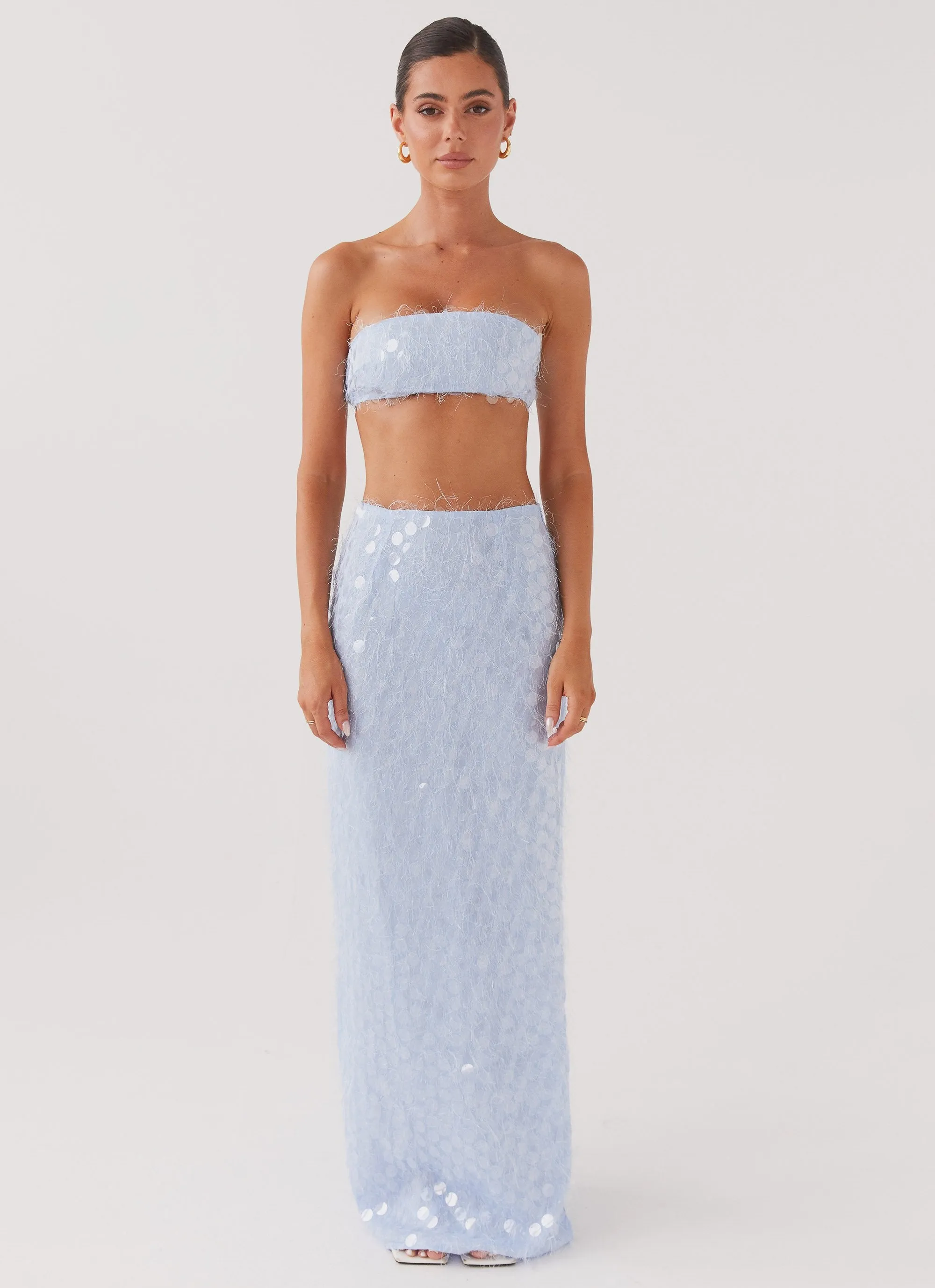 Kyleigh Textured Sequin Maxi Skirt - Lavender Mist sold by Peppermayo product image thumbnail 2