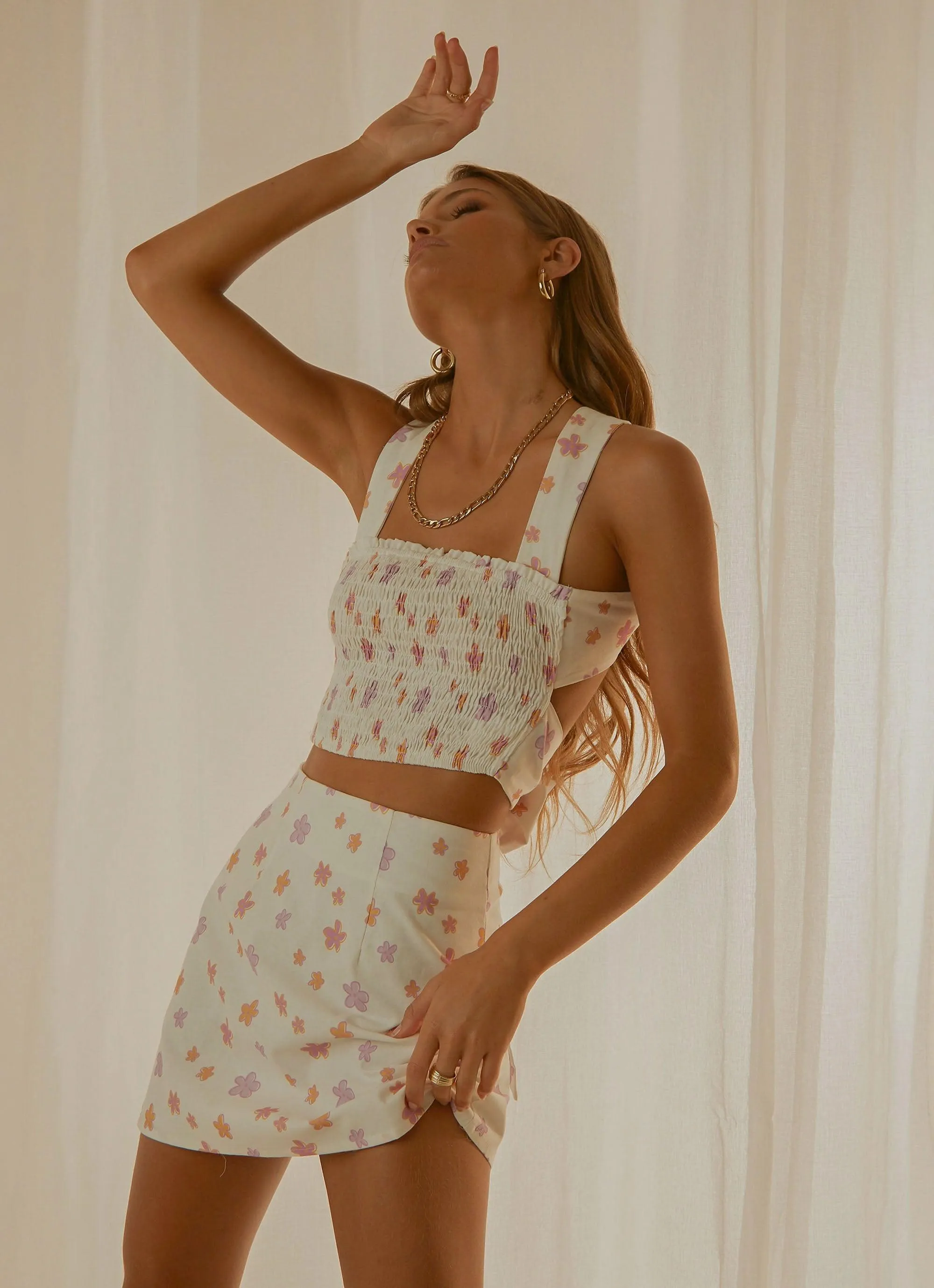 Lost Picnics Linen Crop - Pink Wild Poppies sold by Peppermayo product image thumbnail 4