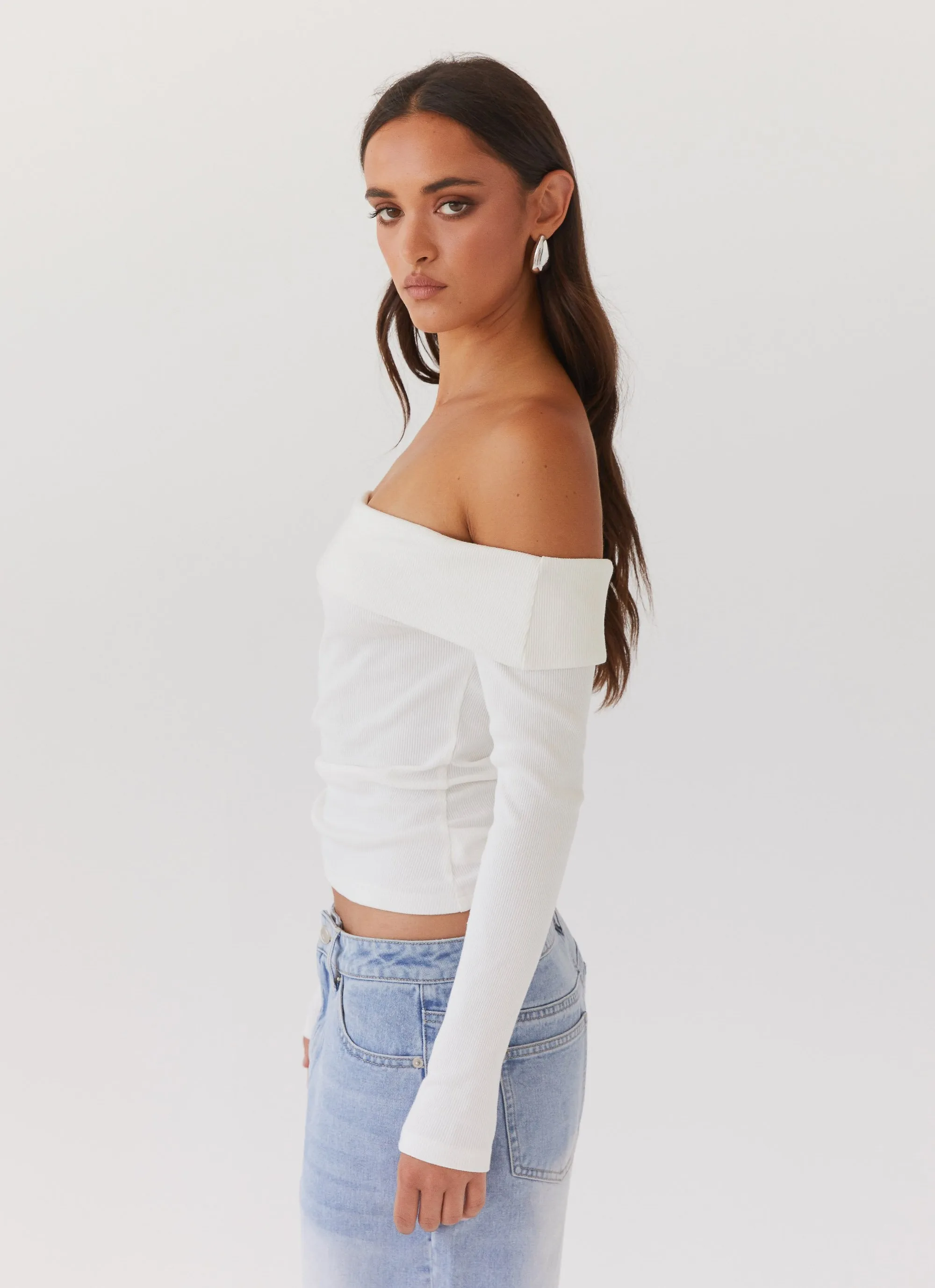 Hayley Long Sleeve Ribbed Top - White sold by Peppermayo product image thumbnail 3