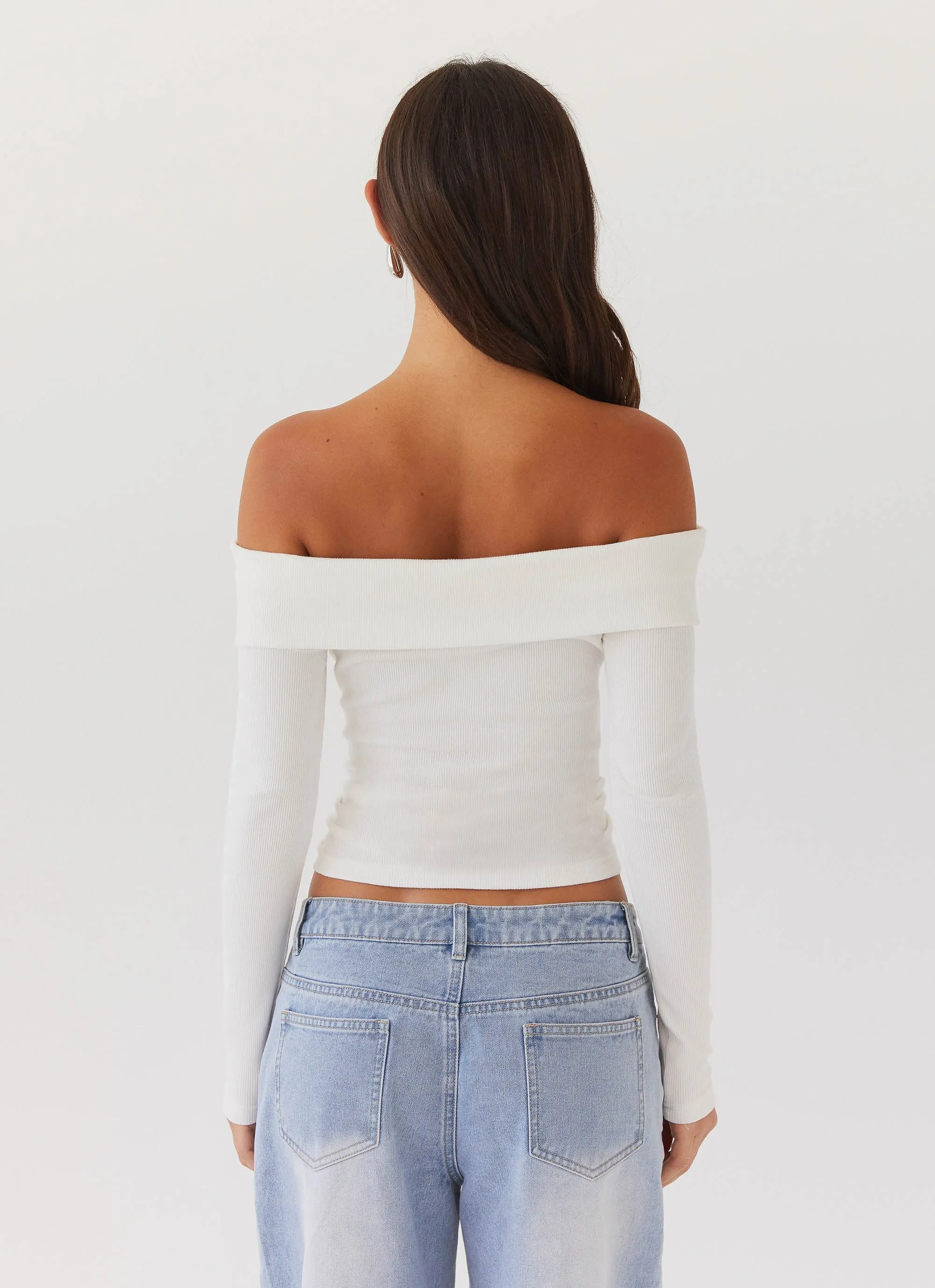 Hayley Long Sleeve Ribbed Top - White sold by Peppermayo product image thumbnail 4
