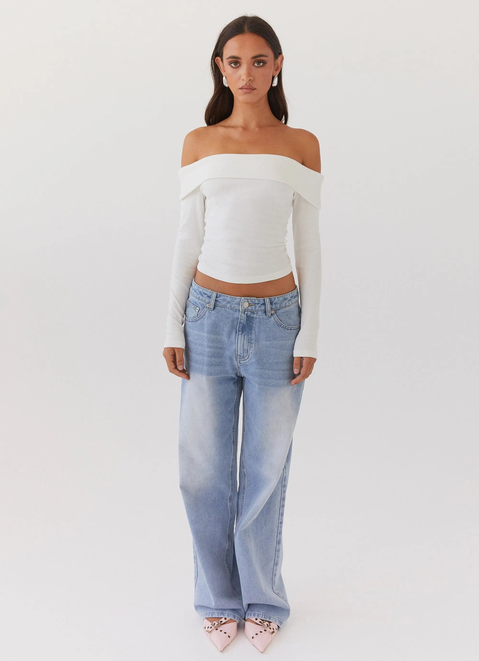 Hayley Long Sleeve Ribbed Top - White sold by Peppermayo product image thumbnail 2