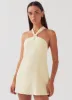 Keira Linen Mini Dress - Lemon sold by Peppermayo