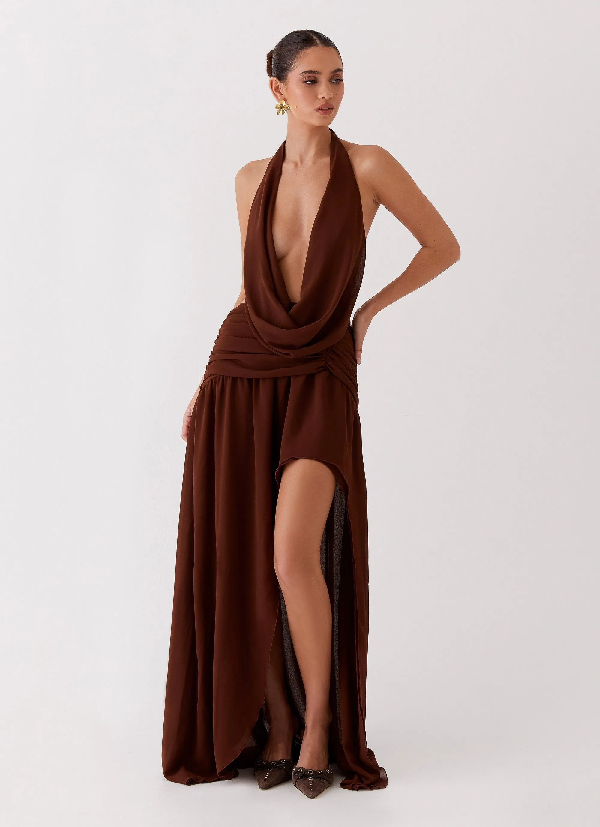 Blake Rose Maxi Dress - Brown sold by Peppermayo product image thumbnail 4