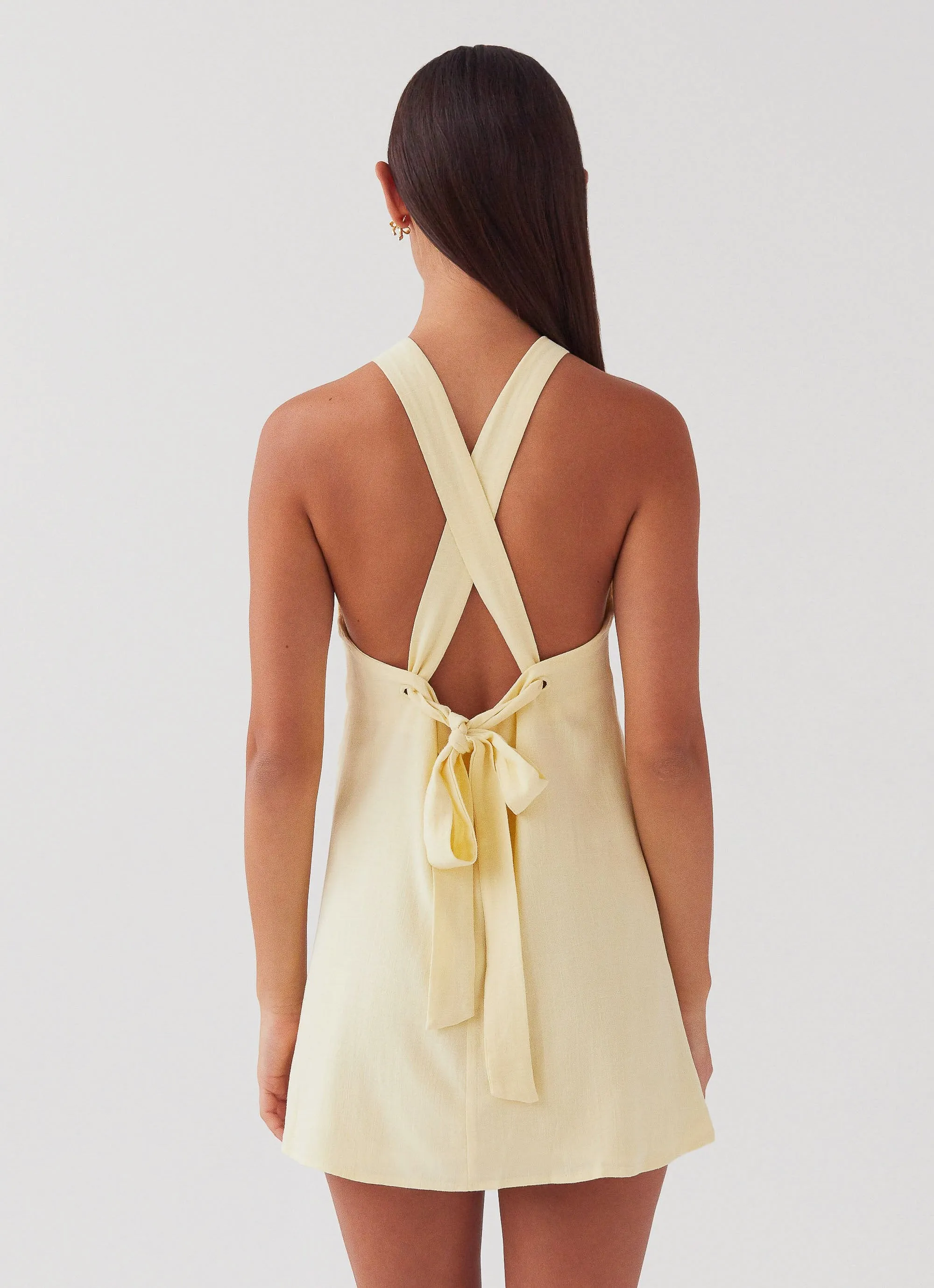 Keira Linen Mini Dress - Lemon sold by Peppermayo product image thumbnail 4
