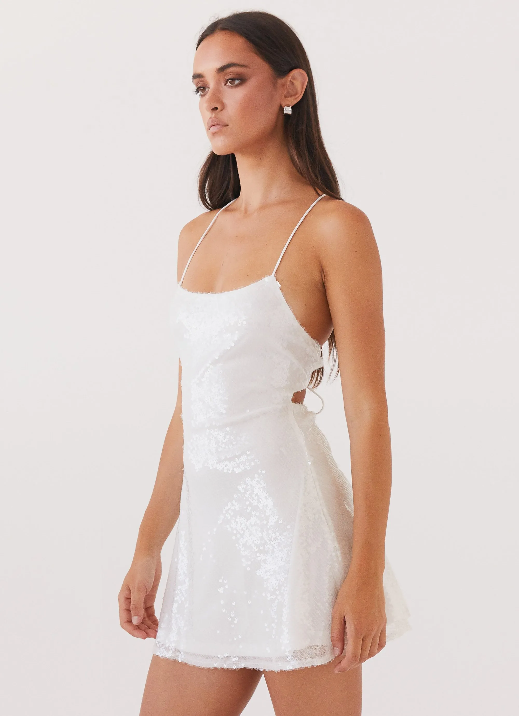 Endless Glow Sequin Mini Dress - White sold by Peppermayo product image thumbnail 5