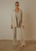 Mia Oversized Blazer - Stone Pinstripe sold by Peppermayo
