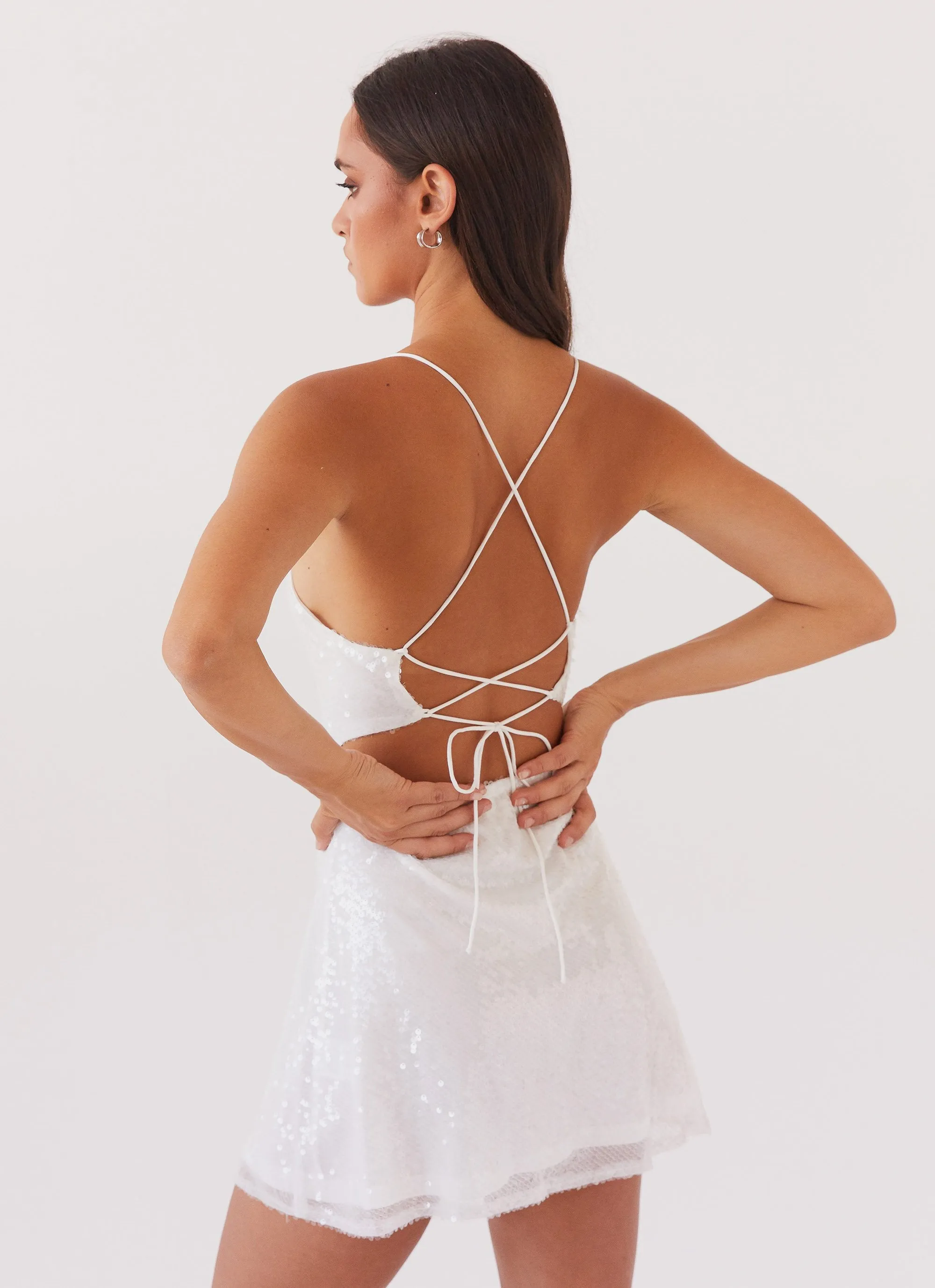 Endless Glow Sequin Mini Dress - White sold by Peppermayo product image thumbnail 2