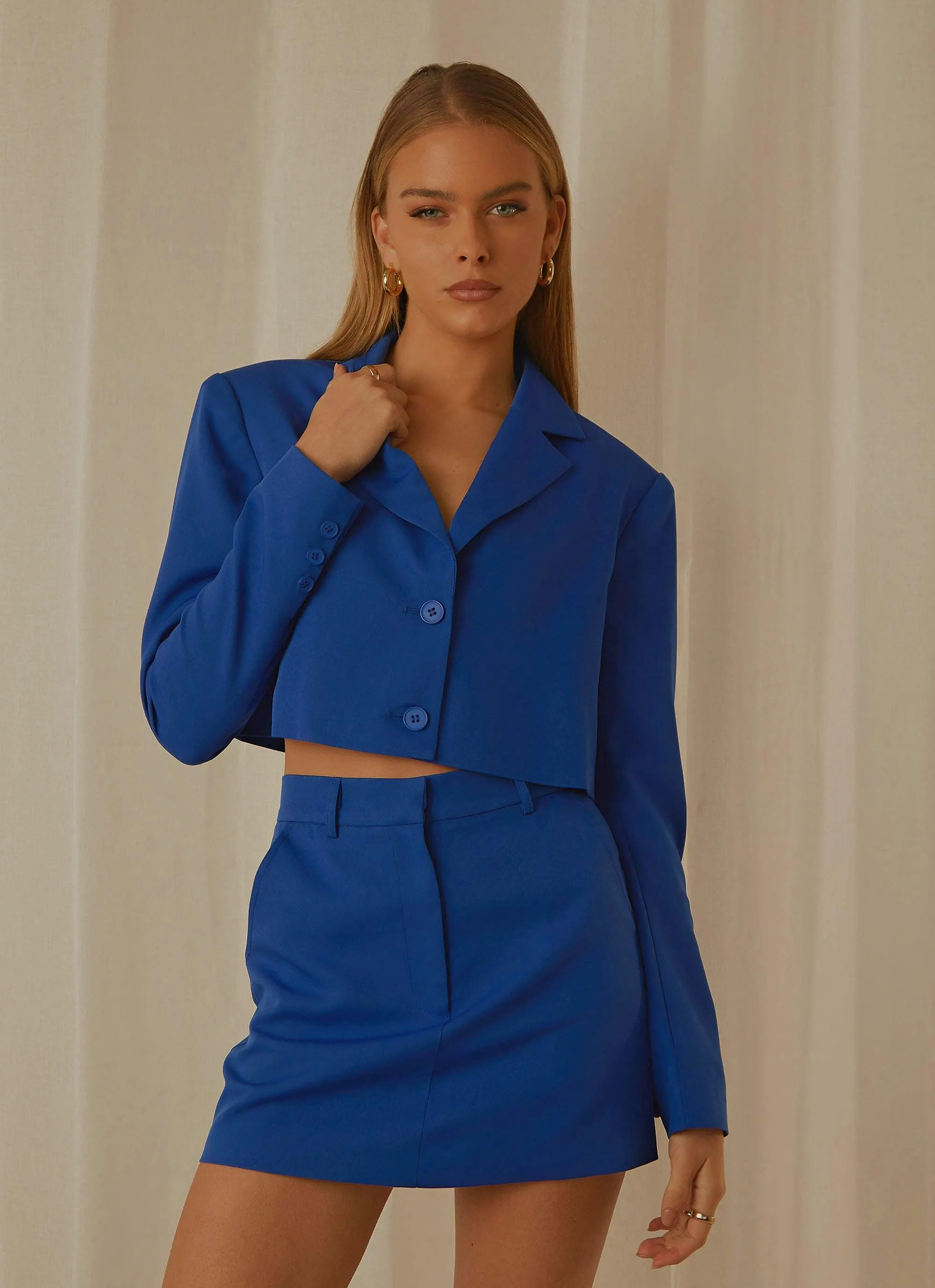 Mariah Cropped Blazer - Cobalt sold by Peppermayo product image thumbnail 3