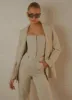 Mia Oversized Blazer - Stone Pinstripe sold by Peppermayo