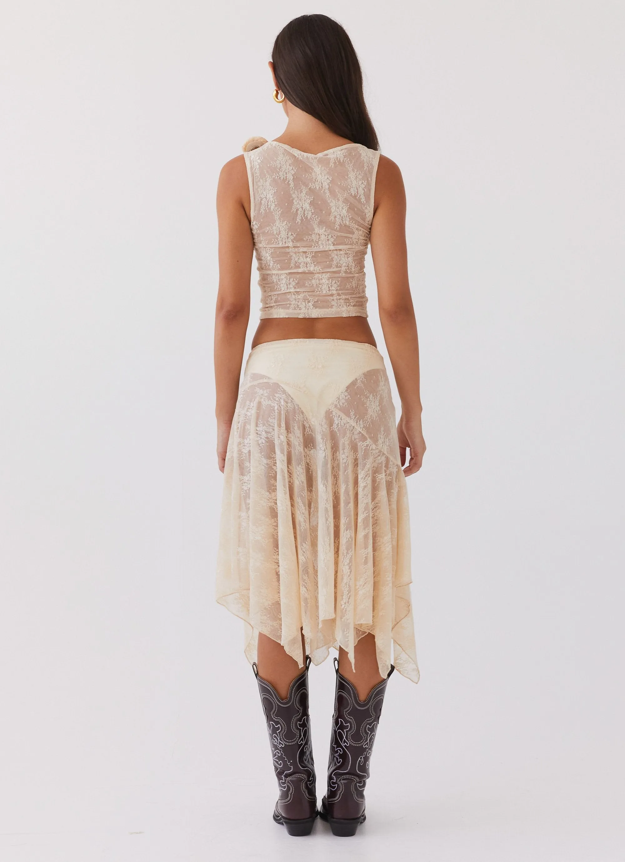 Nakia Lace Midi Skirt - Ivory sold by Peppermayo product image thumbnail 5