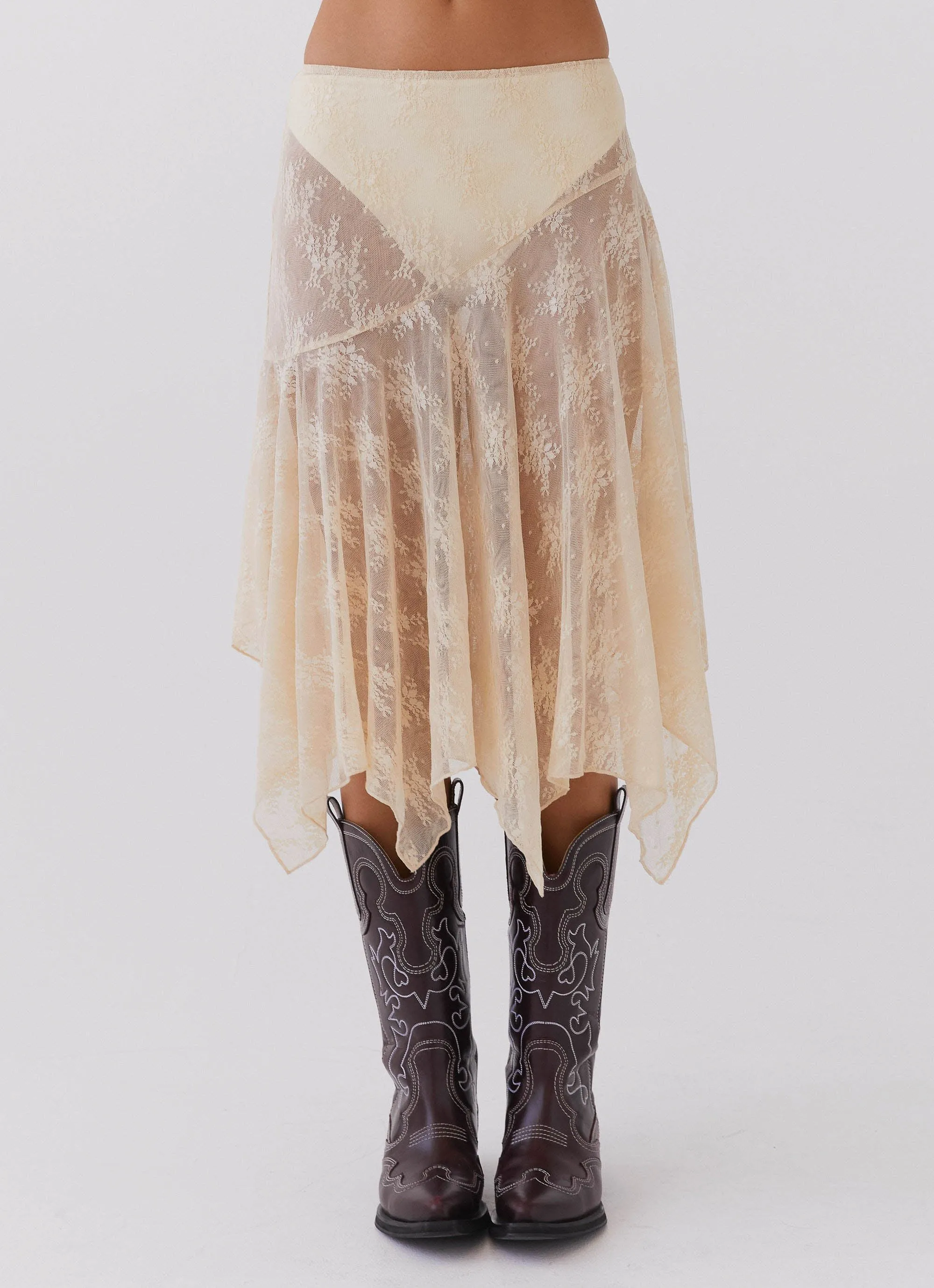 Nakia Lace Midi Skirt - Ivory sold by Peppermayo product image thumbnail 3