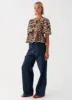 Western Wind Tie Top - Leopard sold by Peppermayo
