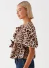 Western Wind Tie Top - Leopard sold by Peppermayo