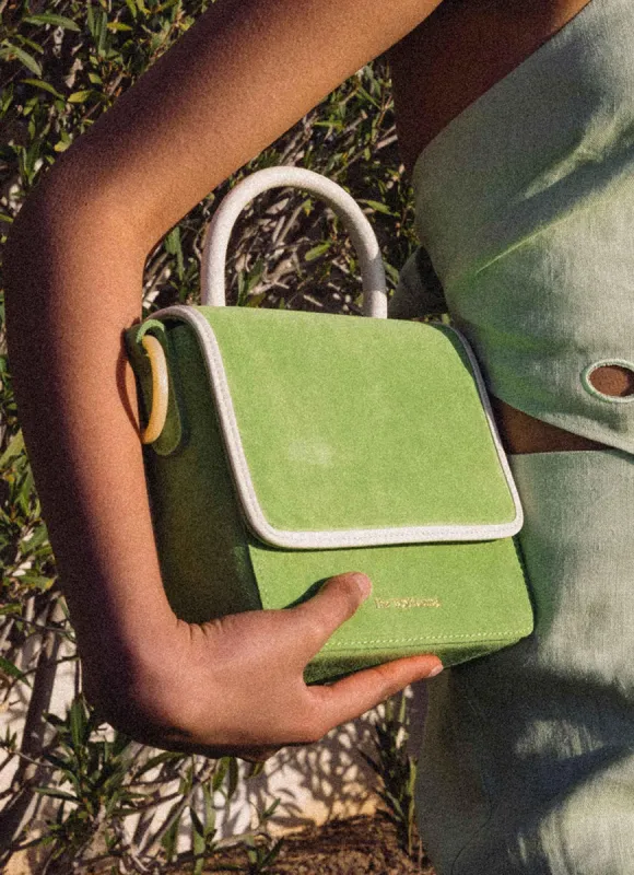 Layla Mini Box Bag - Lime sold by Peppermayo