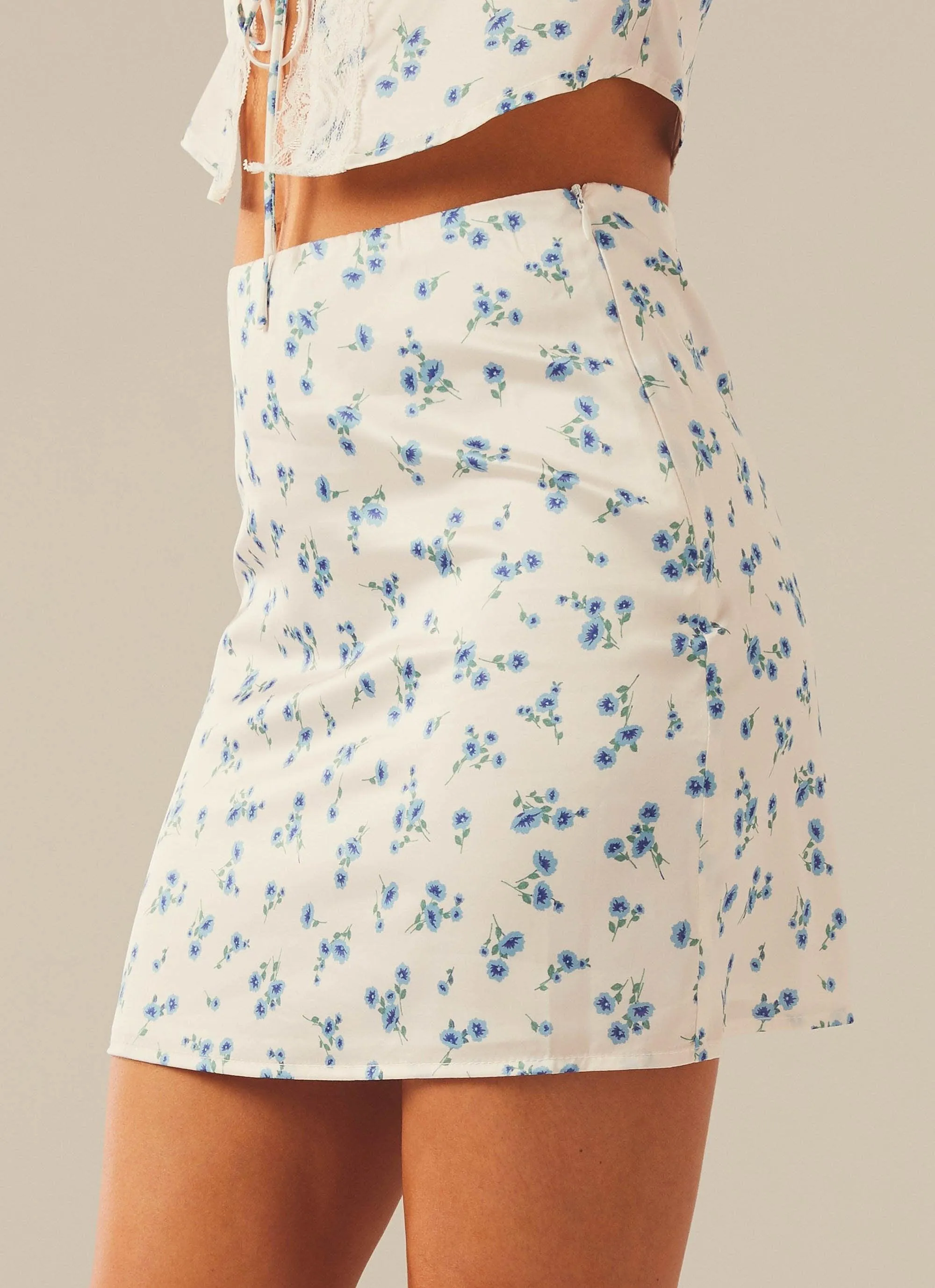 Picnic Date Mini Skirt - Blue Blooms sold by Peppermayo product image thumbnail 4