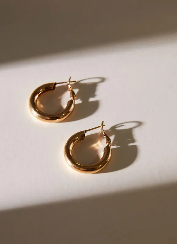 Kaia Hoop Earrings - Gold sold by Peppermayo
