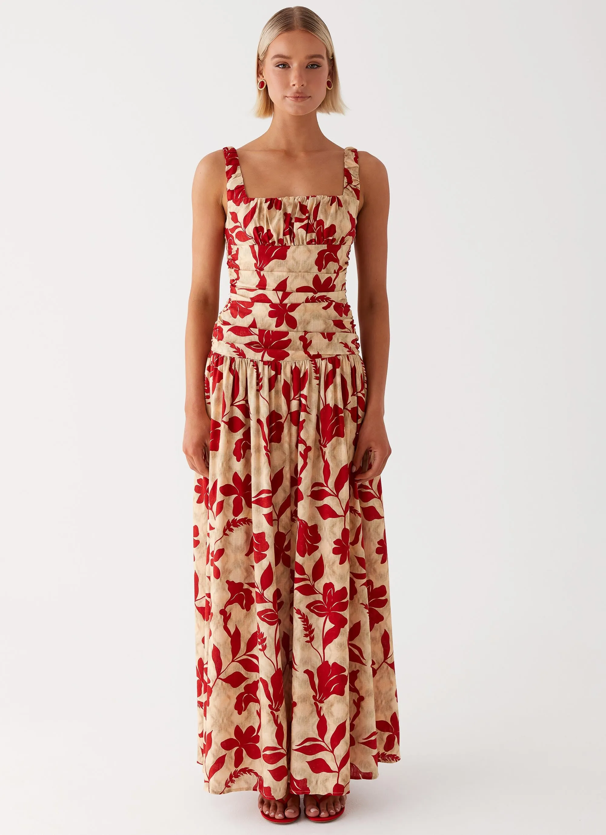 Zinna Linen Maxi Dress - Red sold by Peppermayo product image thumbnail 5