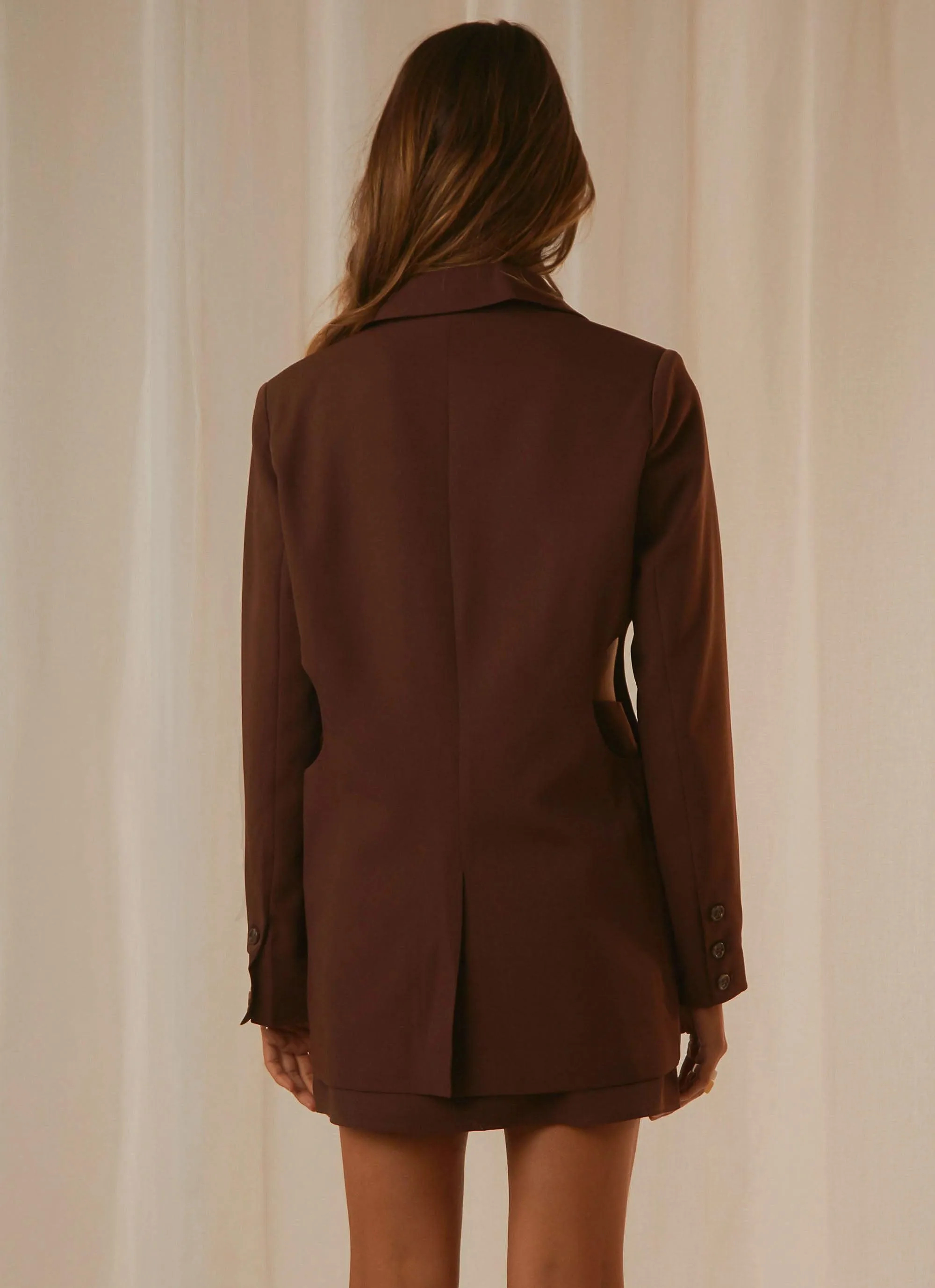 Fashion Confidential Cut Out Blazer - Chocolate sold by Peppermayo product image thumbnail 5