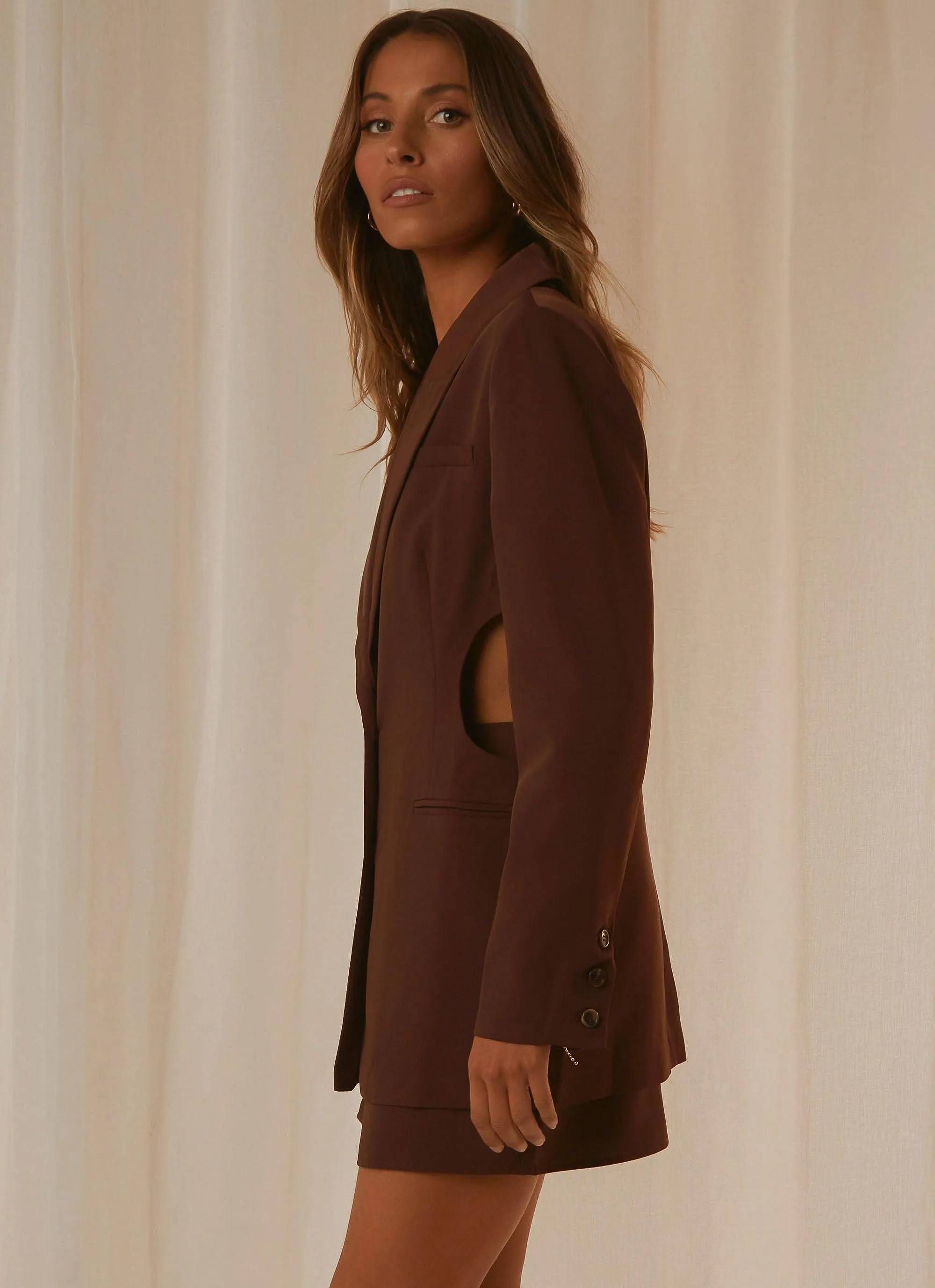 Fashion Confidential Cut Out Blazer - Chocolate sold by Peppermayo product image thumbnail 4