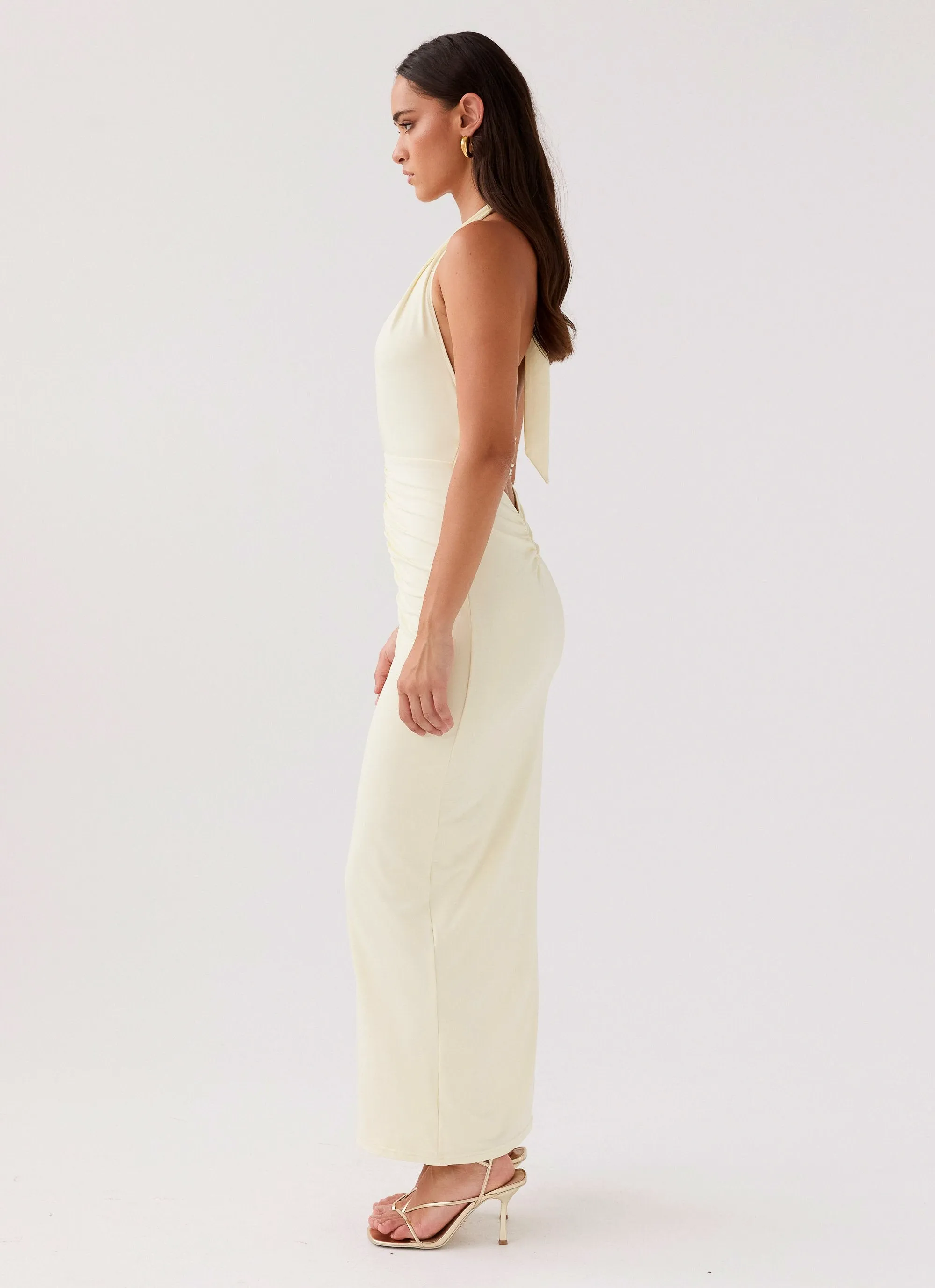 Whisked Away Halterneck Maxi Dress - Canary sold by Peppermayo product image thumbnail 4
