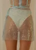 Double Rainbow Mini Skirt - Sky Blue sold by Peppermayo