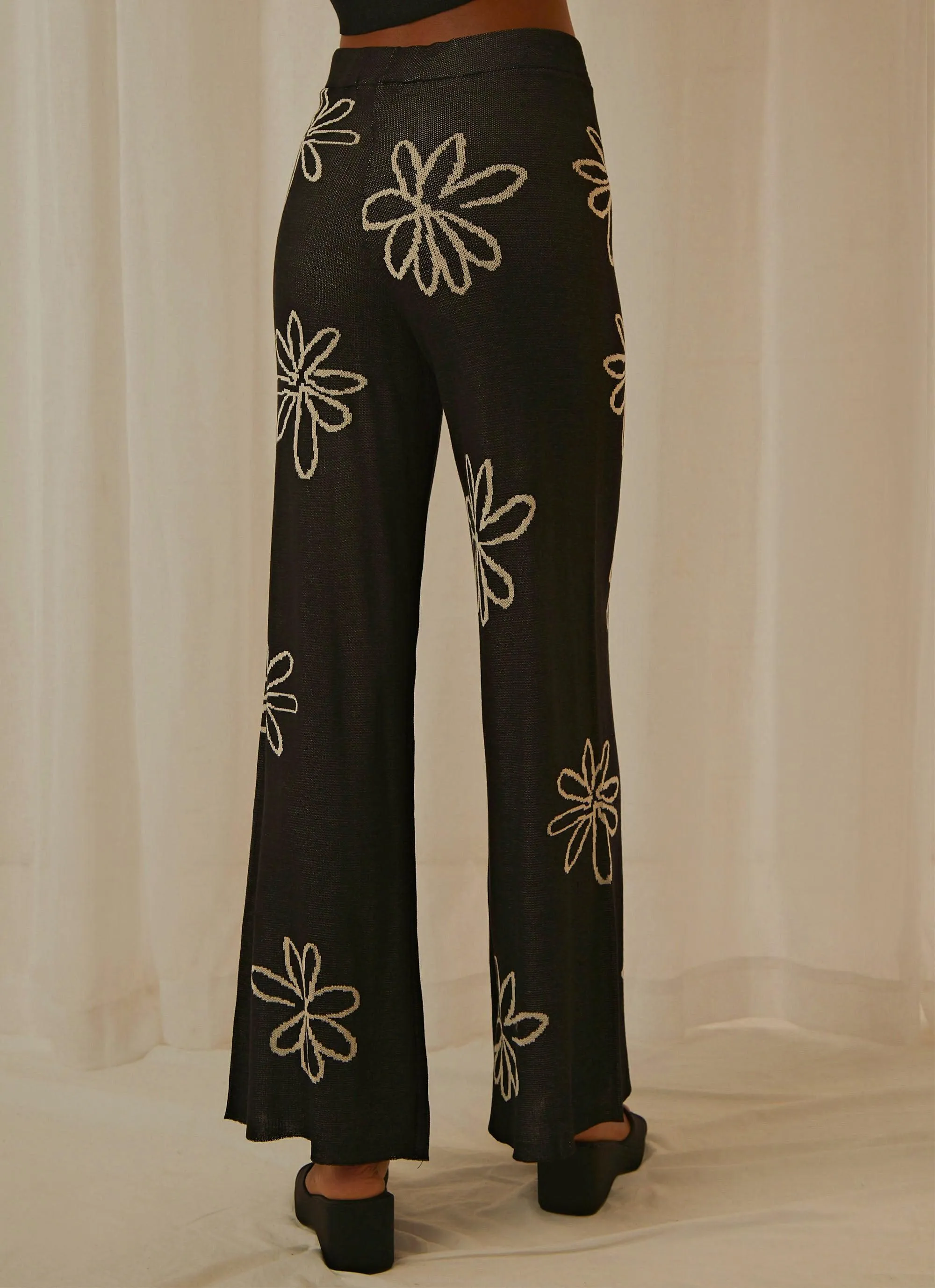 Floral Takeover Knit Pants - Black sold by Peppermayo product image thumbnail 5