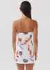 Freya Linen Mini Dress - Seaside Bouquet sold by Peppermayo