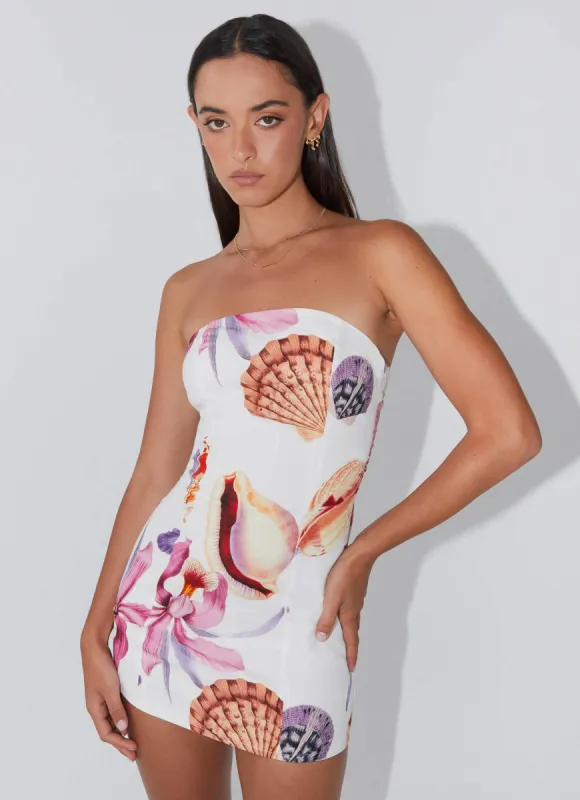 Freya Linen Mini Dress - Seaside Bouquet sold by Peppermayo